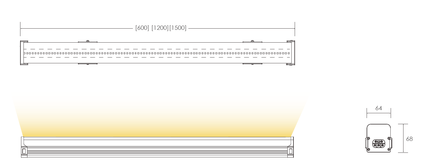Alu LED Tri-proof Luminaires Dimension