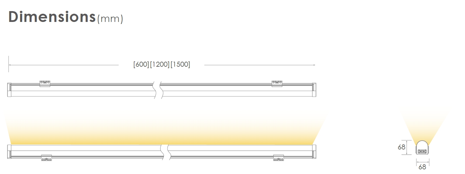 LED Weahterproof Batten Dimension