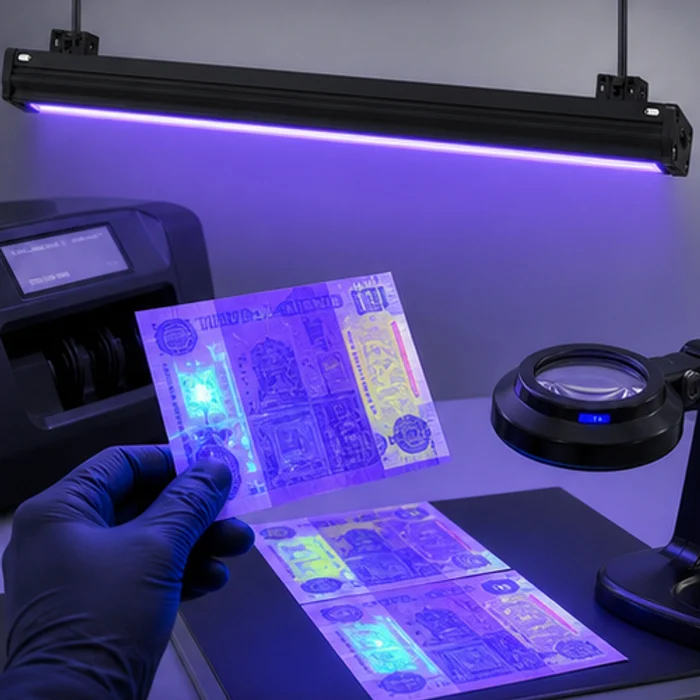 M4B UV blacklight for banknote authentication